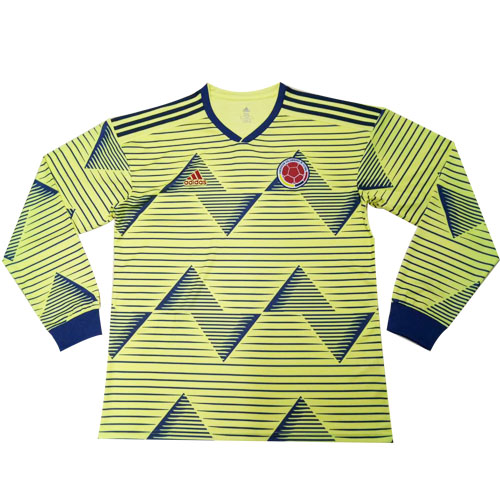 Colombia Home Long Sleeve Soccer Jersey 2019              �� - vstockx