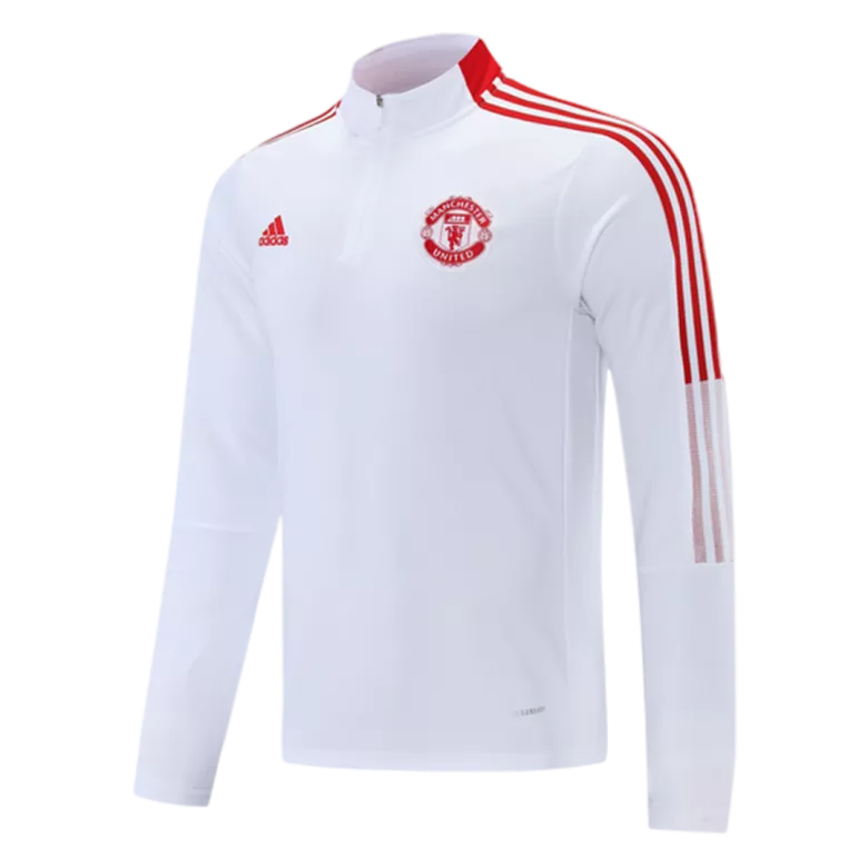 Manchester United 1/4 Zip Tracksuit 2021/22 White - vstockx