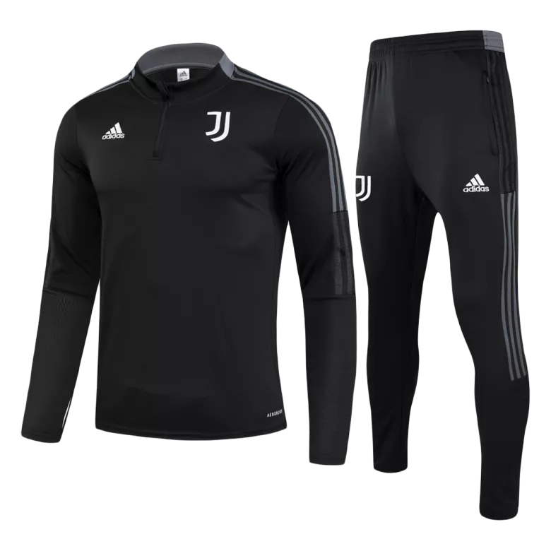 Juventus 1/4 Zip Tracksuit 2021/22 Kids Black - vstockx