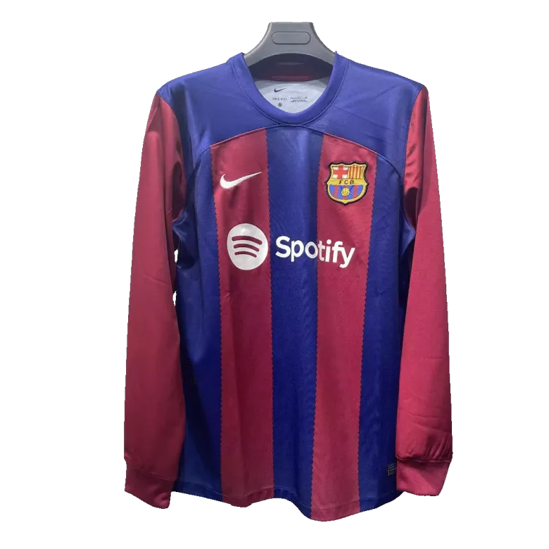 Barcelona Home Long Sleeve Soccer Jersey 2023/24 - vstockx