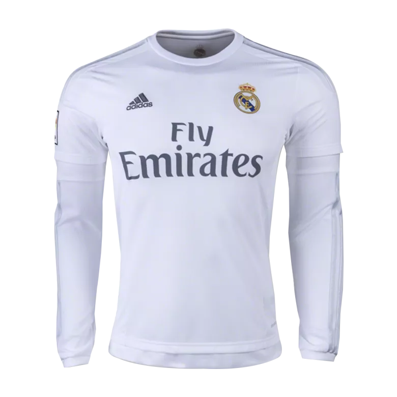 Real Madrid Home Long Sleeve Soccer Jersey 2015/16 - vstockx