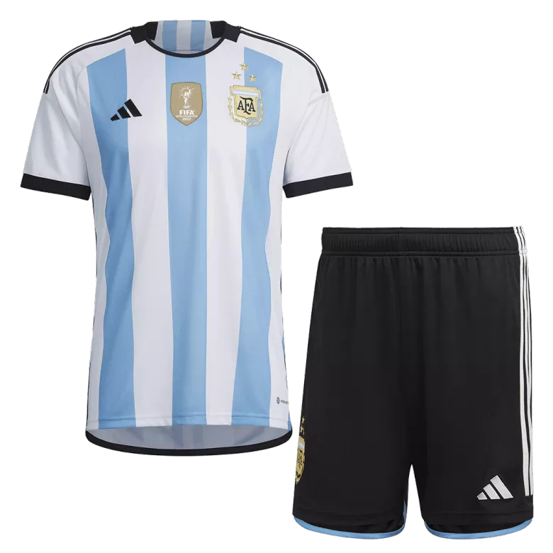 Argentina Home Kids Jerseys Kit 2022 - Three Stars - vstockx