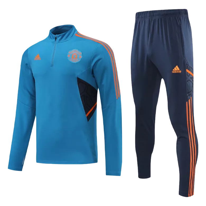 Manchester United 1/4 Zip Tracksuit 2022/23 Blue - vstockx