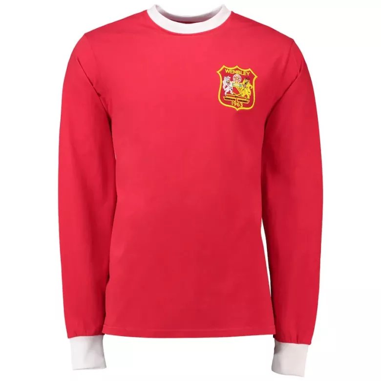 Vintage Soccer Jersey Manchester United Long Sleeve 1963 - FA Cup Final - vstockx