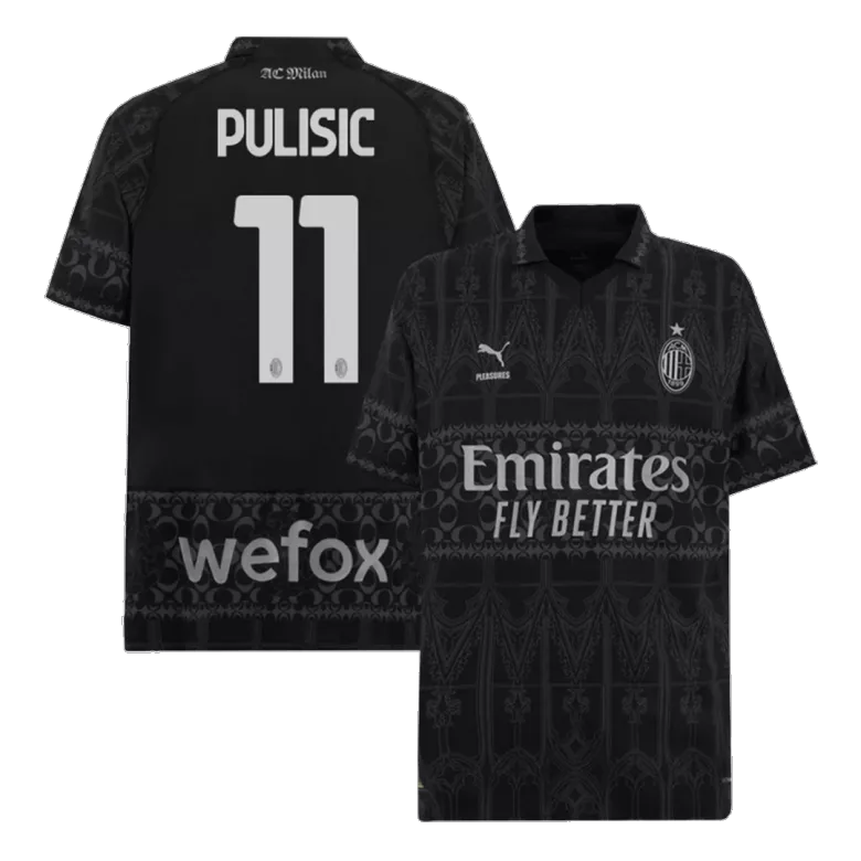 PULISIC #11 AC Milan X Pleasures Fourth Away Soccer Jersey 2023/24 - vstockx