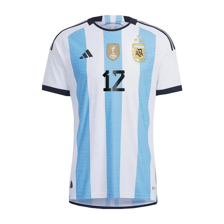 New RULLI #12 Argentina Three Stars Home World Cup 2022 Champion Authentic Jersey - vstockx