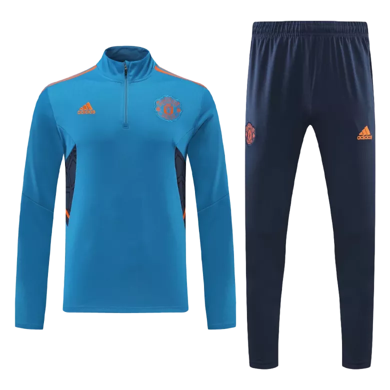 Manchester United 1/4 Zip Tracksuit 2022/23 Blue - vstockx
