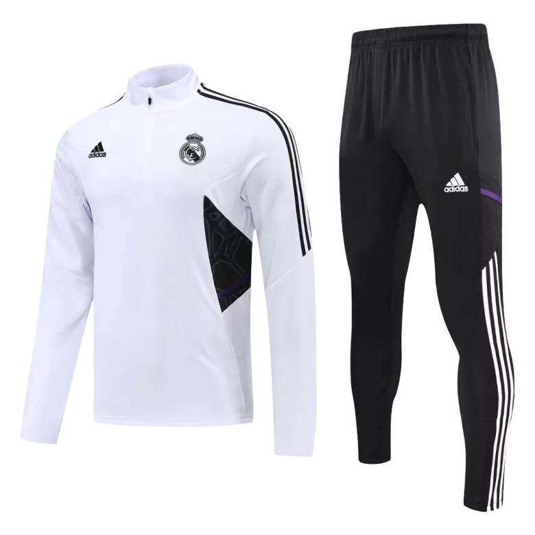 Real Madrid 1/4 Zip Tracksuit 2022/23 White - vstockx