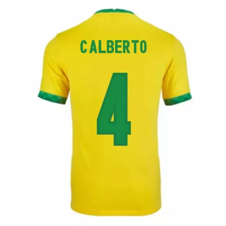CALBERTO #4 Brazil Home Soccer Jersey 2021 - vstockx