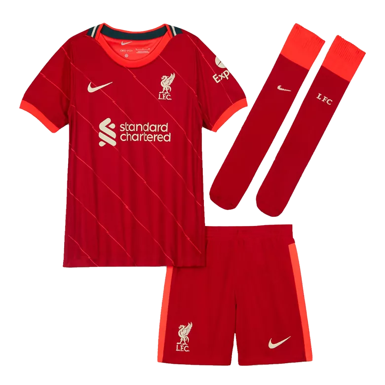 Liverpool Home Kids Soccer Jerseys Full Kit 2021/22 - vstockx