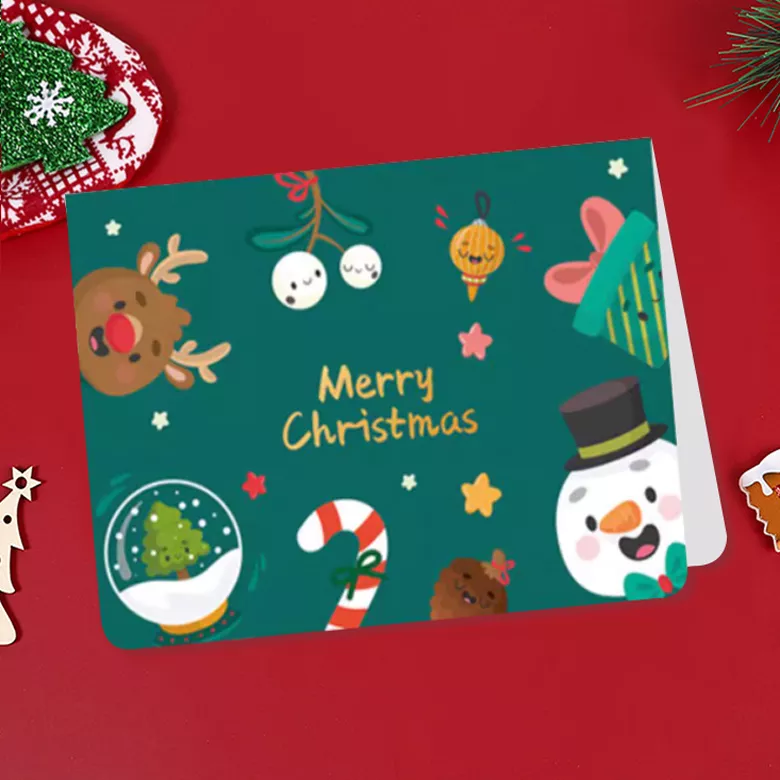 1 Pcs Random Style Personalized Christmas Greeting Card - vstockx