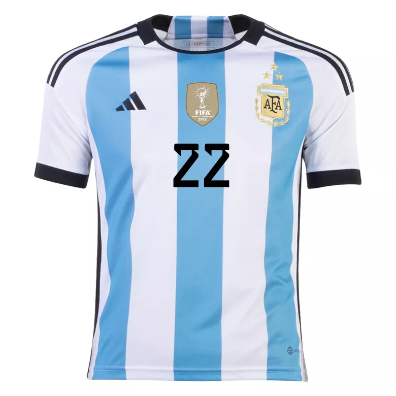 L. MARTINEZ #22 Argentina Three Stars Home Jersey 2022 - vstockx