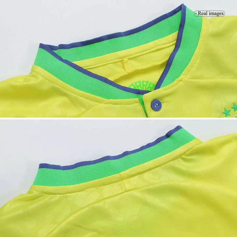 Brazil Home Kids Soccer Jerseys Kit 2022 - vstockx