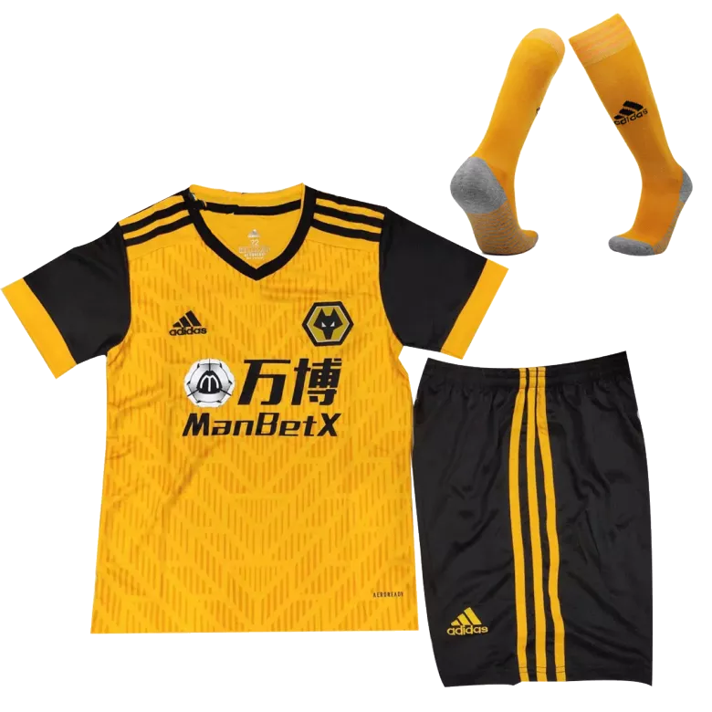 Wolverhampton Wanderers Home Kids Soccer Jerseys Kit 2020/21 - vstockx