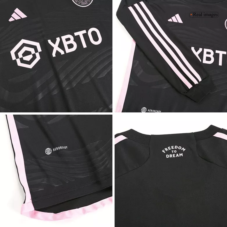 Inter Miami CF Away Long Sleeve Kids Soccer Jerseys Kit 2023/24 - vstockx