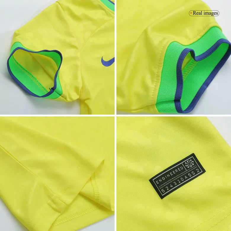 Brazil Home Kids Soccer Jerseys Kit 2022 - vstockx