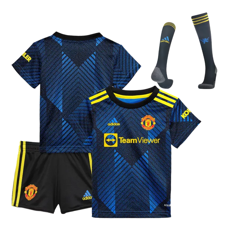 Manchester United Third Away Kids Soccer Jerseys Full Kit 2021/22 - vstockx