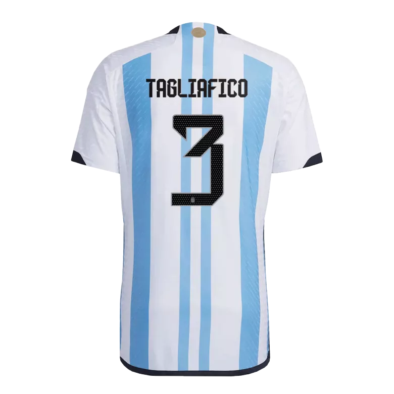 New TAGLIAFICO #3 Argentina Three Stars Home World Cup 2022 Champion Authentic Jersey - vstockx