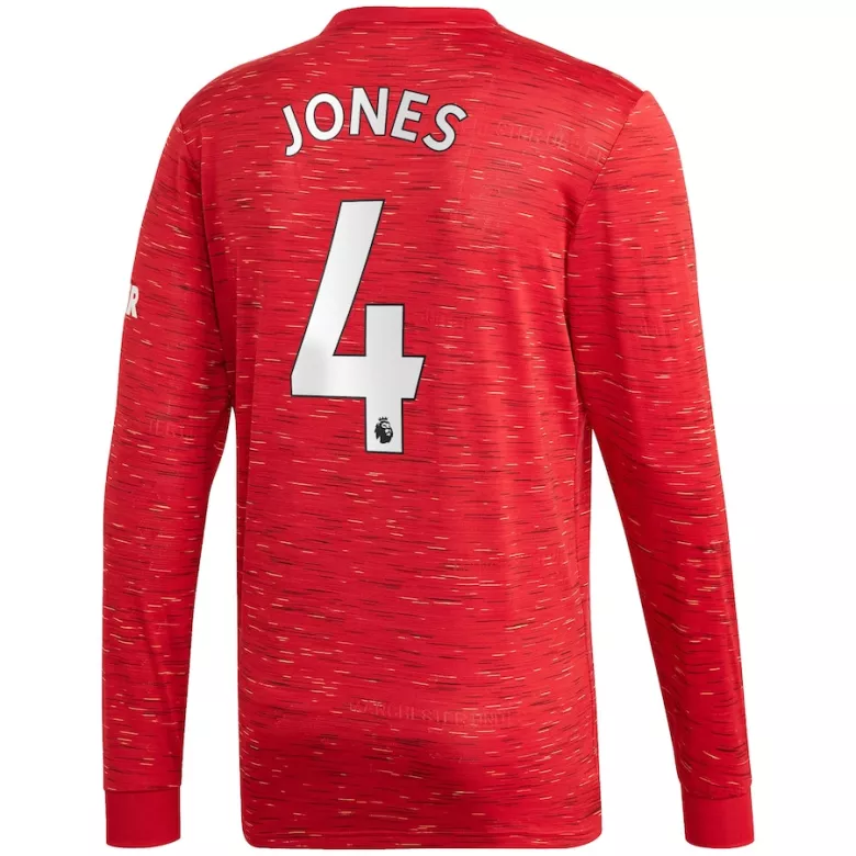 JONES #4 Manchester United Home Long Sleeve Soccer Jersey 2020/21 - vstockx