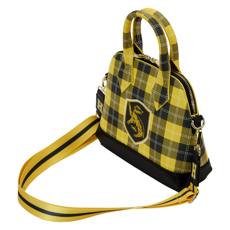 Harry Potter Hufflepuff Patch Varsity Plaid Crossbody Bag