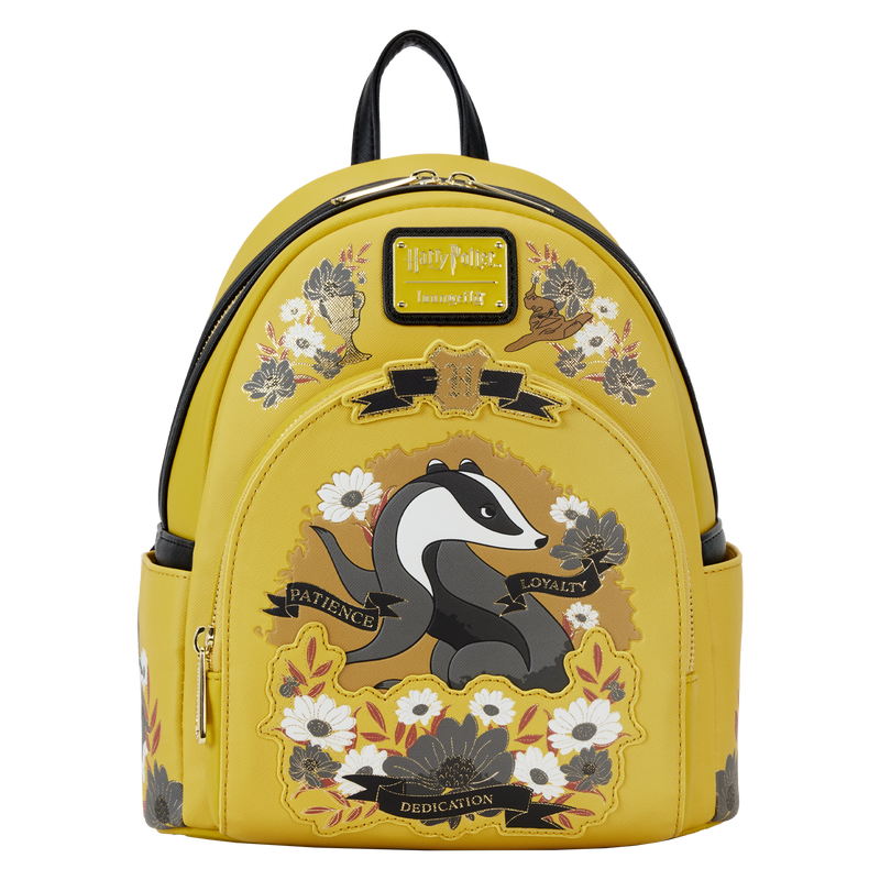 Harry Potter Hufflepuff House Floral Tattoo Mini Backpack
