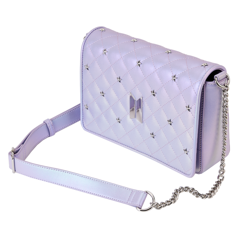 Funko Pop! By Loungefly BTS Logo Iridescent Purple Crossbody Bag