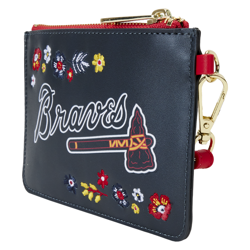 MLB Atlanta Braves Floral Card Holder Wristlet Clutch