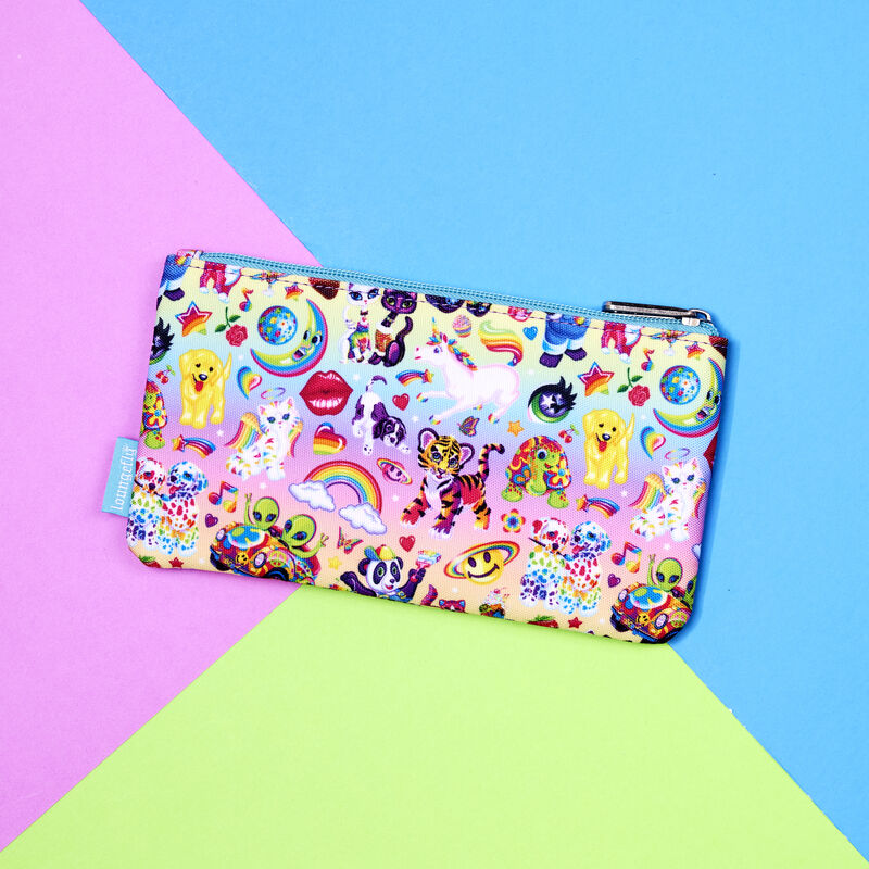 Lisa Frank Sticker All-Over Print Nylon Zipper Pouch