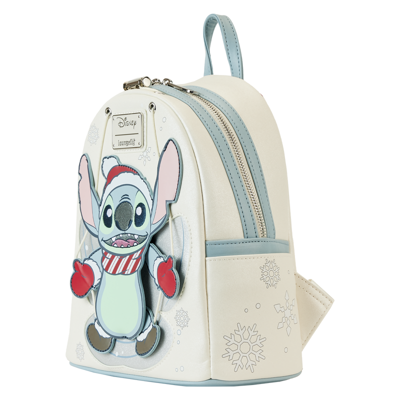 Stitch Holiday Snow Angel Glitter Mini Backpack