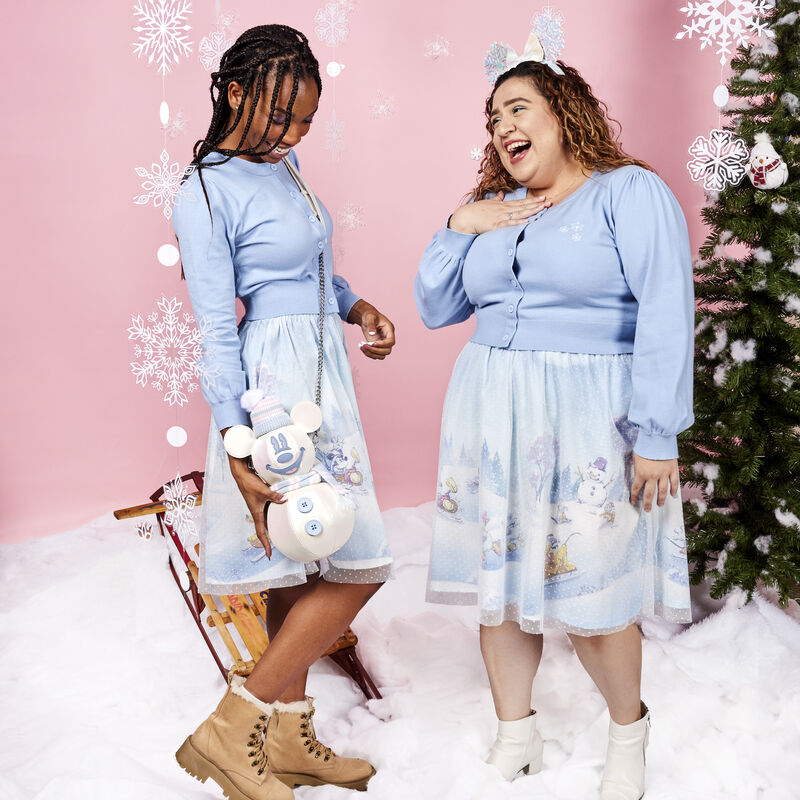 Stitch Shoppe Mickey Mouse Exclusive Winter Snowman Iridescent Figural Crossbody Bag