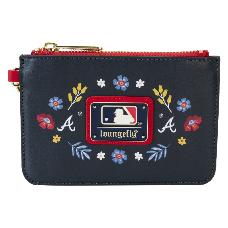 MLB Atlanta Braves Floral Card Holder Wristlet Clutch