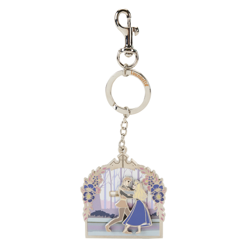 Sleeping Beauty 65th Anniversary Floral Scene Sliding Keychain