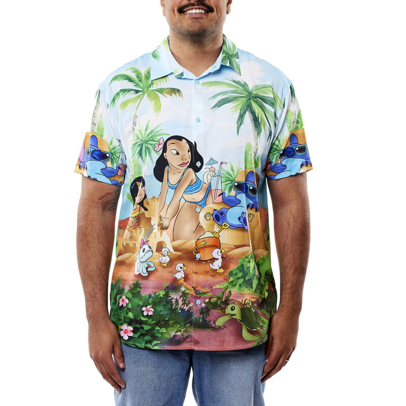 Lilo x26 Stitch Beach Scene Unisex Camp Shirt