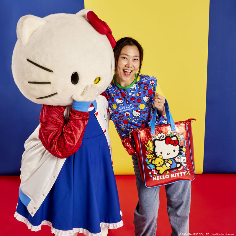 Sanrio Hello Kitty 50th Anniversary Metallic Tote Bag with Coin Bag