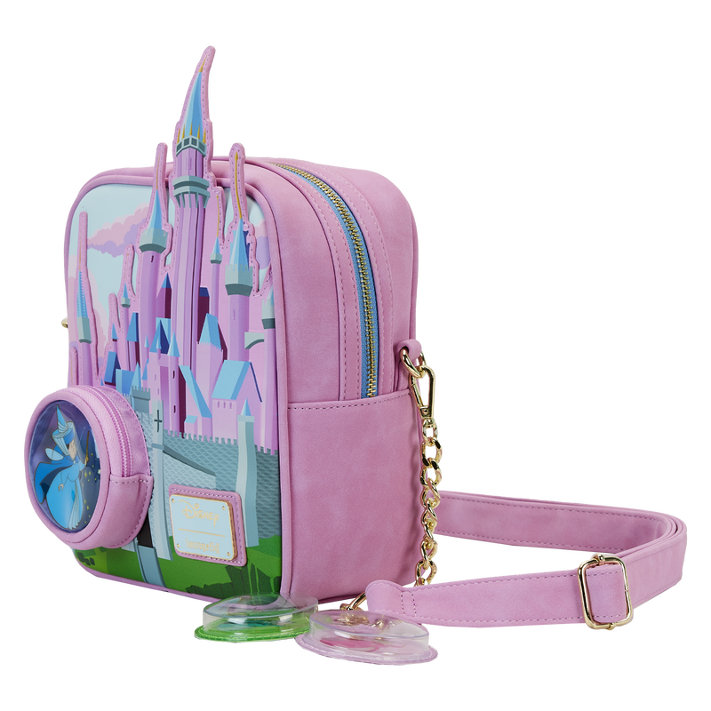 Sleeping Beauty Castle Three Good Fairies Stained Glass Crossbody Bag