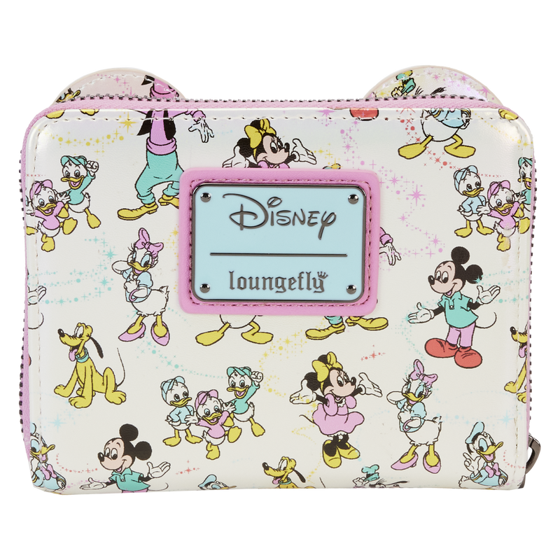 Disney100 Mickey x26 Friends Classic All-Over Print Iridescent Zip Around Wallet