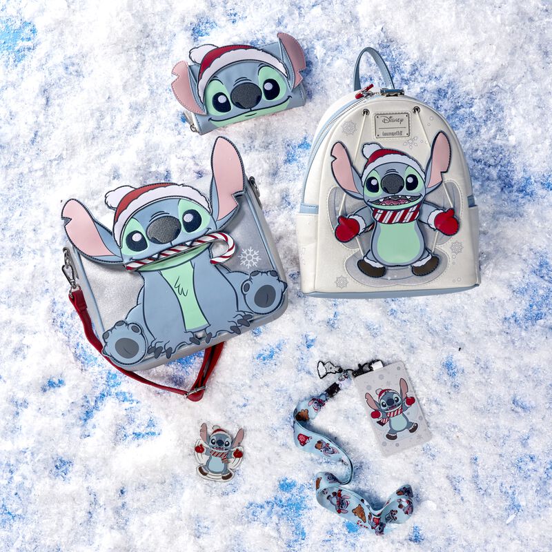 Stitch Holiday Snow Angel Glitter Mini Backpack