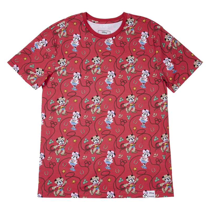 Western Mickey x26 Minnie Lasso All-Over Print Unisex Tee