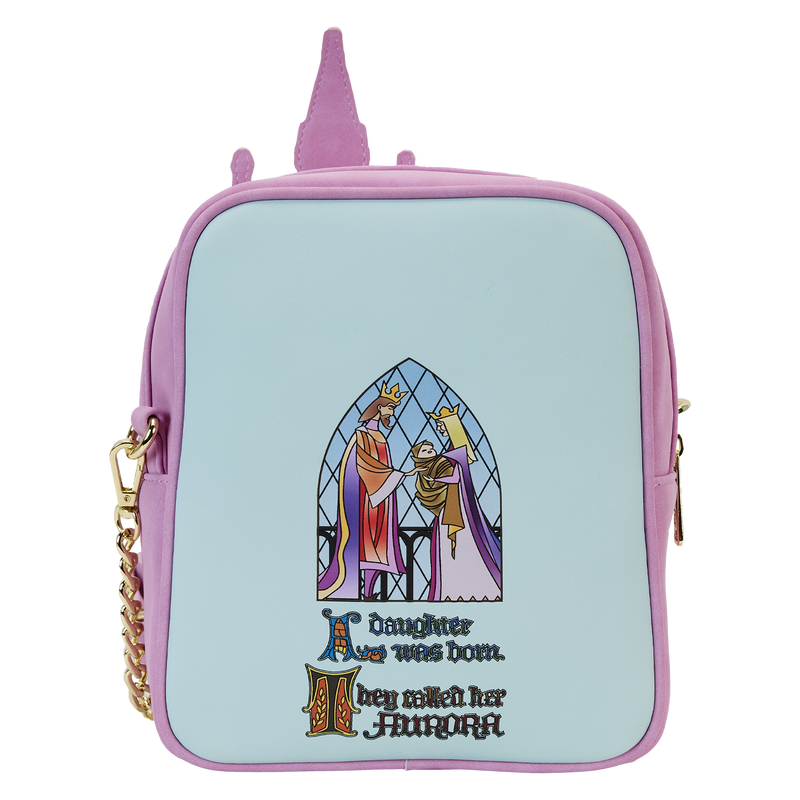 Sleeping Beauty Castle Three Good Fairies Stained Glass Crossbody Bag