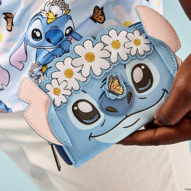 Stitch Springtime Daisy Cosplay Zip Around Wallet
