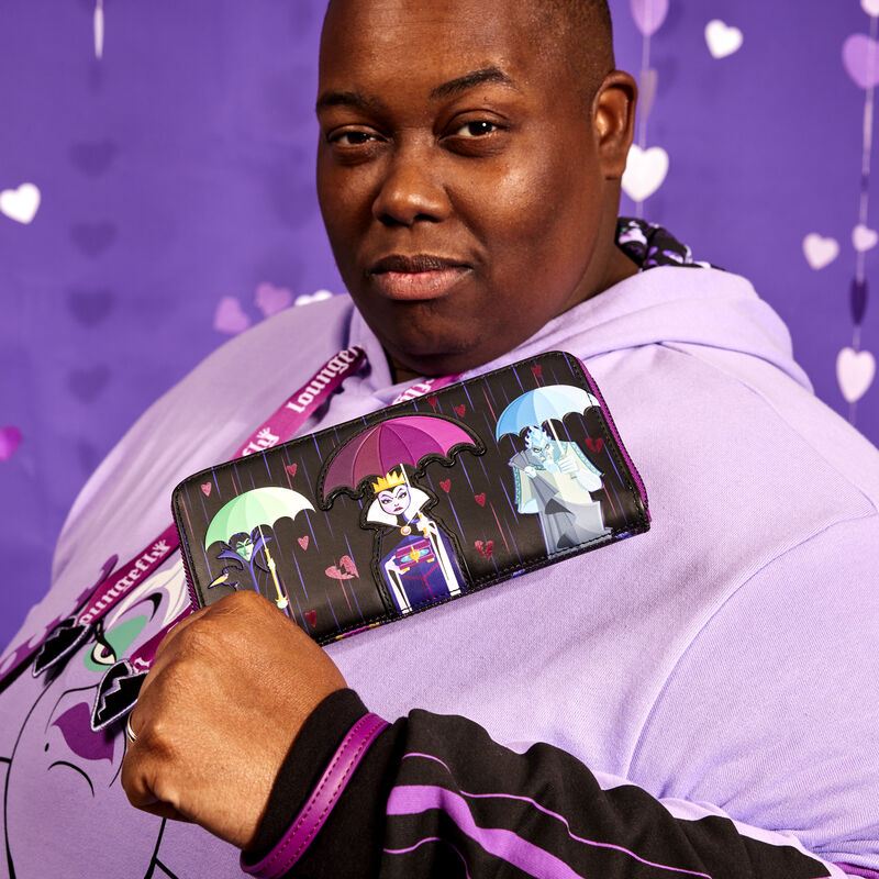 Disney Villains Curse Your Hearts Zip Around Wristlet Wallet