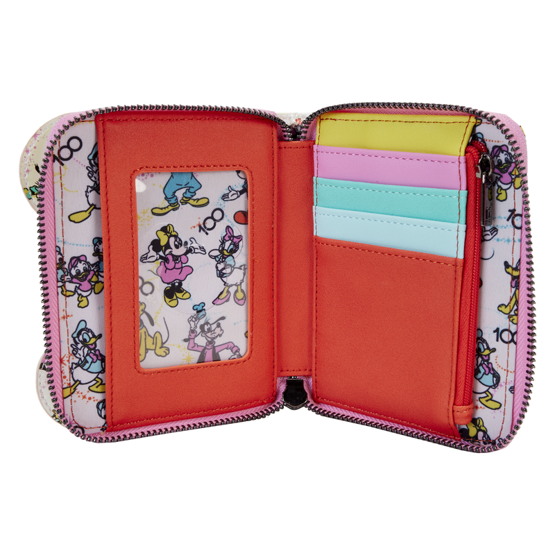 Disney100 Mickey x26 Friends Classic All-Over Print Iridescent Zip Around Wallet