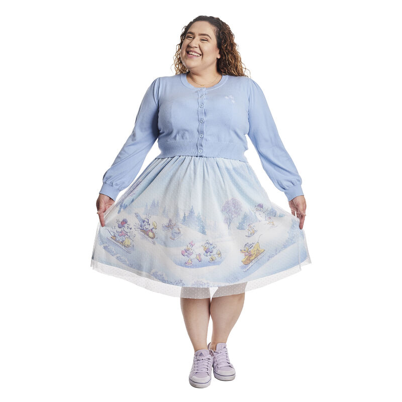 Stitch Shoppe Mickey x26 Friends Winter Snow Tulle Overlay Skirt