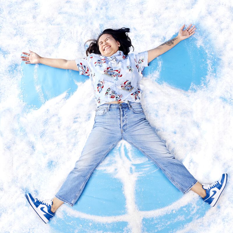 Stitch Holiday Snow Camp Shirt