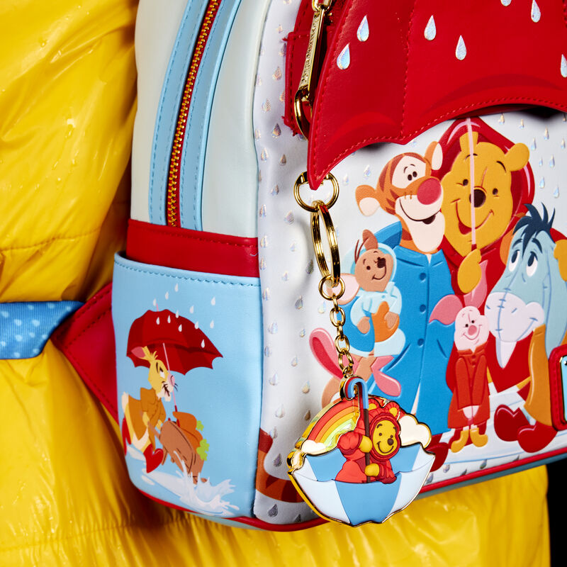 Winnie the Pooh Rainy Day Puffer Jacket Moving Keychain