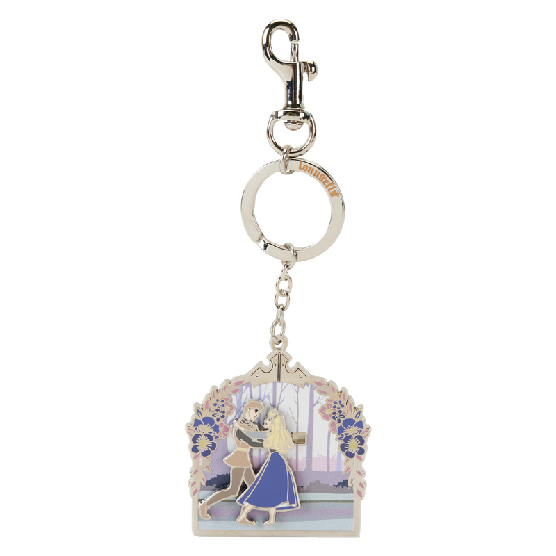Sleeping Beauty 65th Anniversary Floral Scene Sliding Keychain