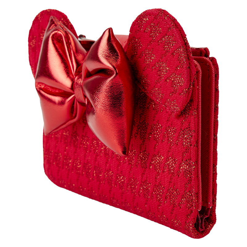 Minnie Mouse Exclusive Red Glitter Tonal Bifold Wallet