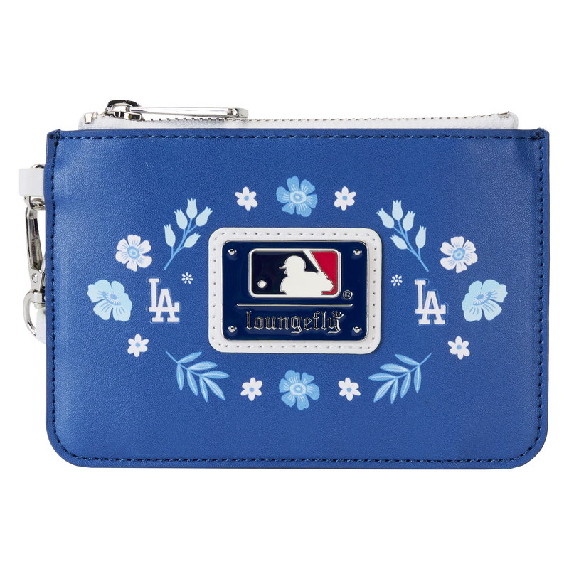 MLB Los Angeles Dodgers Floral Card Holder Wristlet Clutch