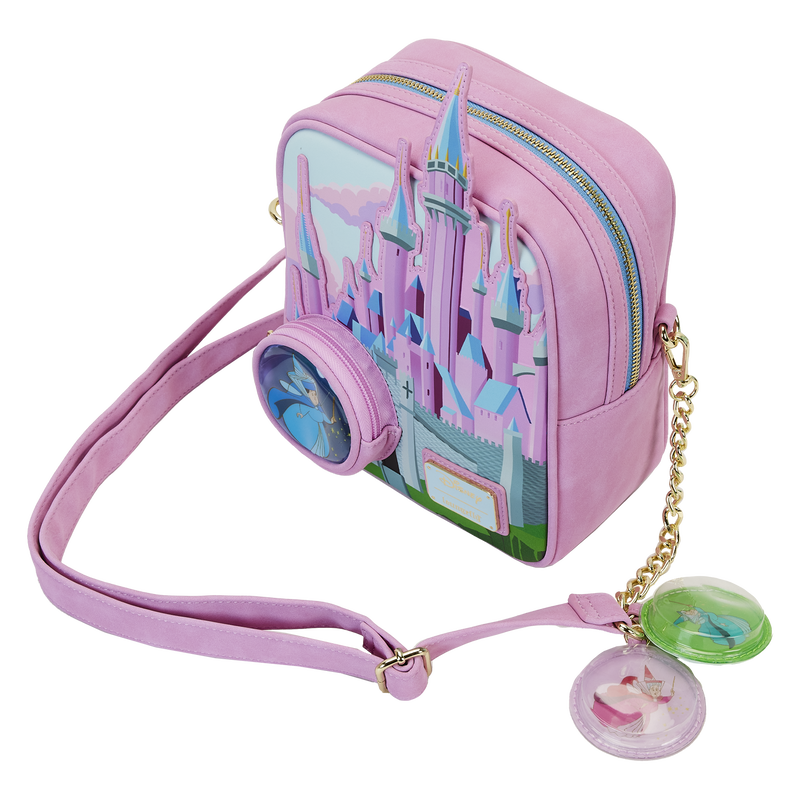 Sleeping Beauty Castle Three Good Fairies Stained Glass Crossbody Bag