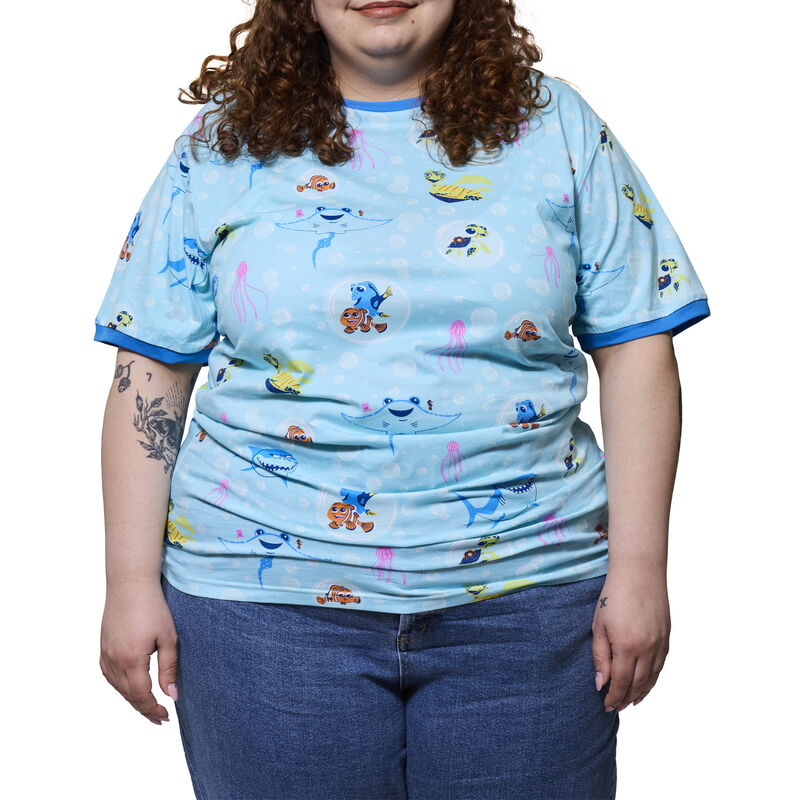 Finding Nemo 20th Anniversary Bubbles All-Over Print Unisex Ringer Tee